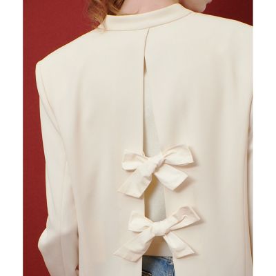 LOULOU WILLOUGHBY】ダブルクロスノーカラーリボン