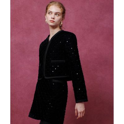 LOULOU WILLOUGHBY】ベロアキルティングショート