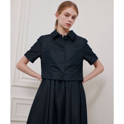 ◇【LOULOU WILLOUGHBY】シャンブレー半袖ジャケット