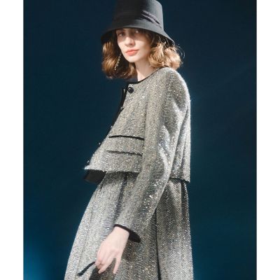 ＜allureville (Women)＞【ＬＯＵＬＯＵ　ＷＩＬＬＯＵＧＨＢＹ】ＬＩＮＴＯＮラメツイードショートジャケット