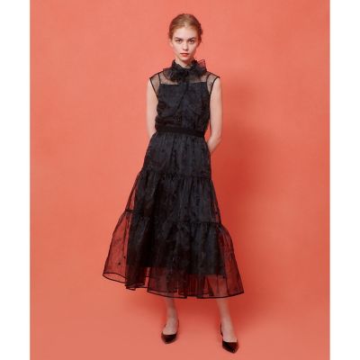 ☆GAULTIER jean's フレアスカート 黄道十二星座 Ｌ シアー楊柳サテン花柄フレアスカート｜マーキュリーデュオの通販