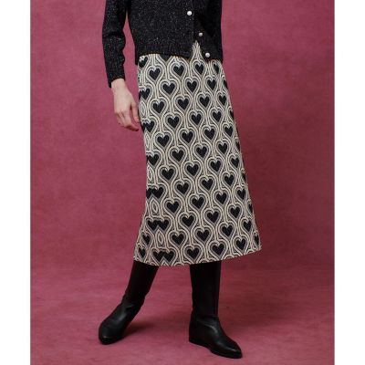 ＜allureville (Women)＞【ＬＯＵＬＯＵ　ＷＩＬＬＯＵＧＨＢＹ】ＮＥＯＮハートＪＱタイトスカート