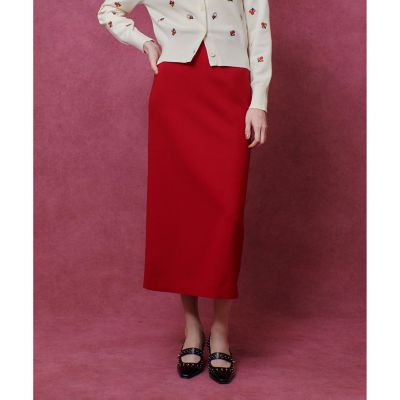 allureville (Women)/アルアバイル【LOULOU WILLOUGHBY】ウール混ダブルクロスタイトスカート 43レッド ひざ丈スカート【三越伊勢丹/公式】