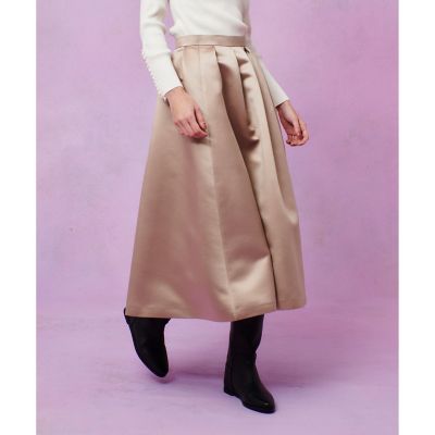 ルルウィルビー ヘビーサテンタックスカート 黒 サイズ1 定価33000円 美品 LOULOU WILLOUGHBY】ヘビーサテンタックスカート