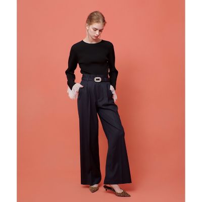 LOULOU WILLOUGHBY】ビジューバックルパンツ