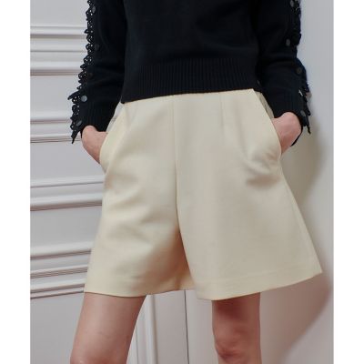 【新品タグ付】ALO ウール カシミア リブ ノーブル ショーツ Wダブルクロスショートパンツ | allureville (Women)/アルアバイル