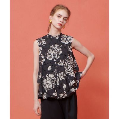 【ＬＯＵＬＯＵ　ＷＩＬＬＯＵＧＨＢＹ】モノトーンフラワー刺繍ブラウス