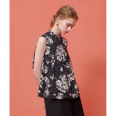 【ＬＯＵＬＯＵ　ＷＩＬＬＯＵＧＨＢＹ】モノトーンフラワー刺繍ブラウス