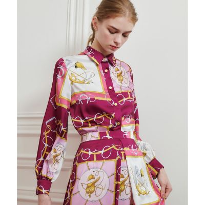 ＜allureville (Women)＞【ＬＯＵＬＯＵ　ＷＩＬＬＯＵＧＨＢＹ】ＲＡＴＴＩジョッキープリントシャツブラウス