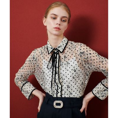 LOULOU WILLOUGHBY】フロッキードットレース