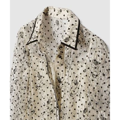 LOULOU WILLOUGHBY】フロッキードットレースブラウス
