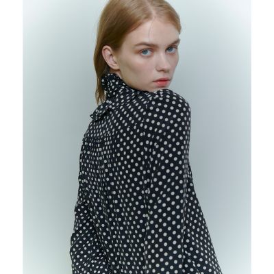 ◇【LOULOU WILLOUGHBY】デシンドットフリルボウタイ