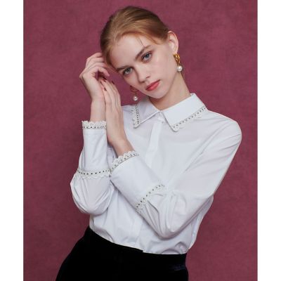 LOULOU WILLOUGHBY】レーストリミングシャツ