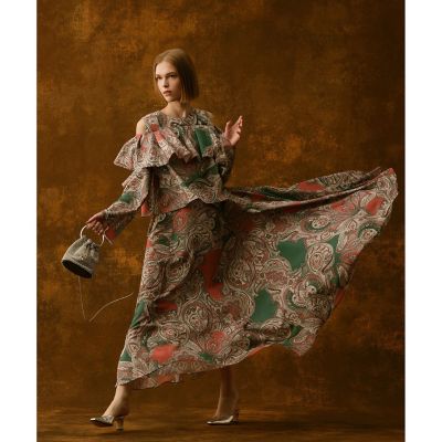 【新品】LOULOU WILLOUGHBY　フレアスリーブワンピース LOULOU WILLOUGHBY】RATTIペイズリー