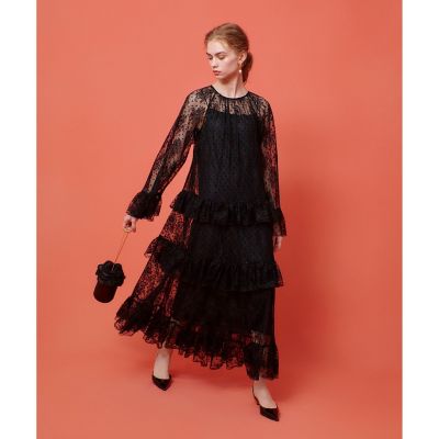 LOULOU WILLOUGHBY】フロッキードットレース