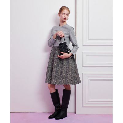 ＜allureville (Women)＞【ＬＯＵＬＯＵ　ＷＩＬＬＯＵＧＨＢＹ】ＬＩＮＴＯＮラメツイードワンピース