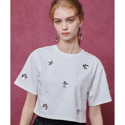 LOULOU WILLOUGHBY】スパンコールTシャツ