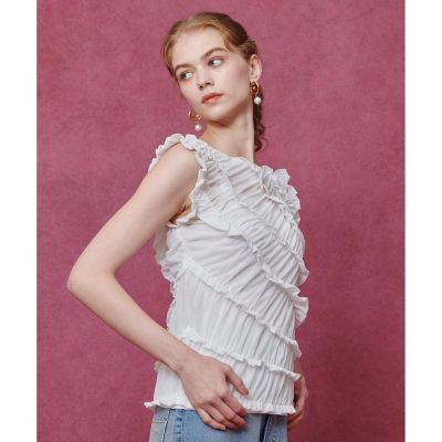 【LOULOU WILLOUGHBY】オーガンジートリコットギャザープルオーバー LOULOU WILLOUGHBY】オーガンジートリコット