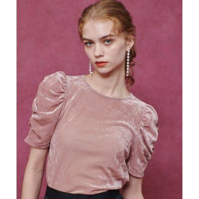 LOULOU WILLOUGHBY】ベロア半袖プルオーバー