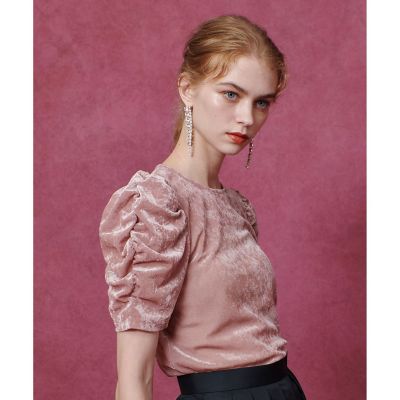 LOULOU WILLOUGHBY】ベロア半袖プルオーバー