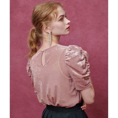 LOULOU WILLOUGHBY】ベロア半袖プルオーバー