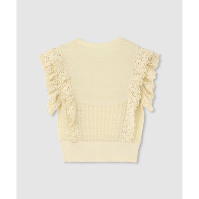LOULOU WILLOUGHBY】レースフリルニットプルオーバー