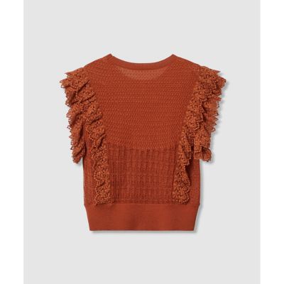 ニット セーター 「LOULOU WILLOUGHBY」レースフリルニットプルオーバー レディース LOULOU WILLOUGHBY】レースフリルニットプル