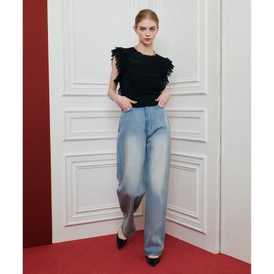 ニット セーター 「LOULOU WILLOUGHBY」レースフリルニットプルオーバー レディース LOULOU WILLOUGHBY】レースフリルニットプル