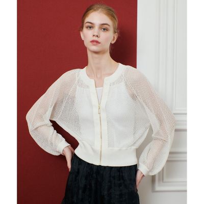 【LOULOU WILLOUGHBY】柄編みニットブルゾン 本体価格36,300 LOULOU WILLOUGHBY カーディガン 「LOULOU WILLOUGHBY」柄編み