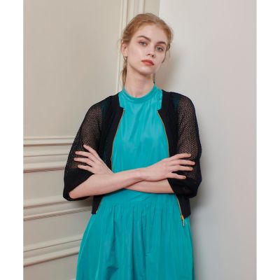 allureville (Women)/アルアバイル【LOULOU WILLOUGHBY】柄編みニットブルゾン 95ブラック コート・ジャケット【三越伊勢丹/公式】