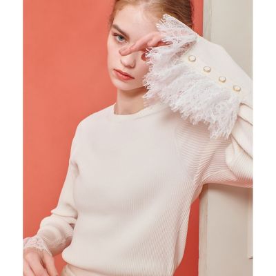 LOULOU WILLOUGHBY エンジェルスリーブレースブラウス セール】 【LOULOU WILLOUGHBY】エンジェルスリーブレースブラウス