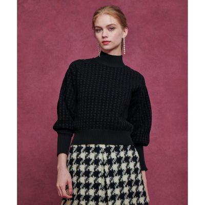 ルルウィルビー　ロングリブカフスモールプルオーバー　ブラック　アルアバイル LOULOU WILLOUGHBY】ロングリブカフスモールプル