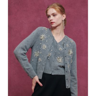 allureville (Women)/アルアバイル【LOULOU WILLOUGHBY】ビーズフラワーカーディガン 92グレー トップス【三越伊勢丹/公式】