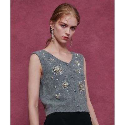 allureville (Women)/アルアバイル【LOULOU WILLOUGHBY】ビーズフラワージレ 92グレー トップス【三越伊勢丹/公式】