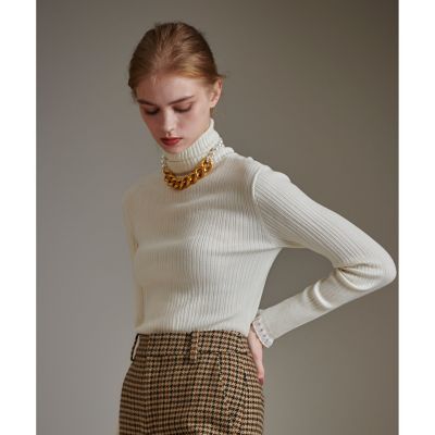 【LOULOU WILLOUGHBY】ハーフチューブラーリブニット LOULOU WILLOUGHBY】ハーフチューブラーリブニット|allureville