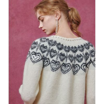 LOULOU WILLOUGHBY】ハートJQニットブルゾン