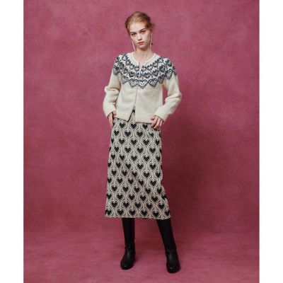 LOULOU WILLOUGHBY】ハートJQニットブルゾン