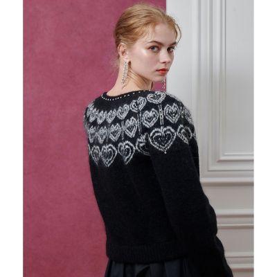 LOULOU WILLOUGHBY】ハートJQニットブルゾン