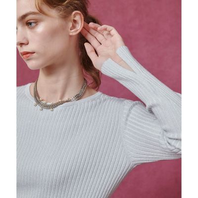 ＜allureville (Women)＞【ＬＯＵＬＯＵ　ＷＩＬＬＯＵＧＨＢＹ】ＬＡＭＥ　ＲＩＢプルオーバー