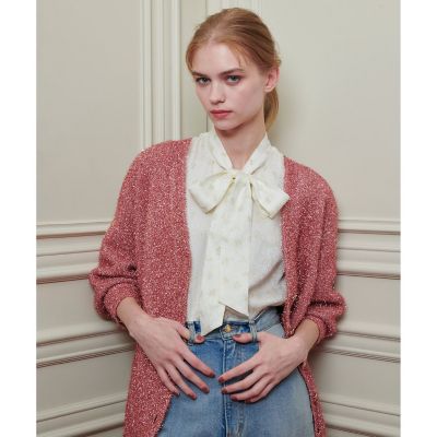 LOULOU WILLOUGHBY】フィルムラメミドルカーディガン