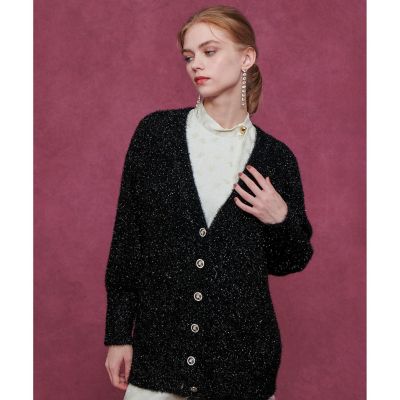 LOULOU WILLOUGHBY】フィルムラメミドルカーディガン