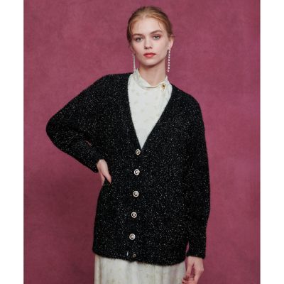 LOULOU WILLOUGHBY】フィルムラメミドルカーディガン