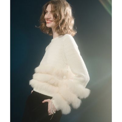 ＜allureville (Women)＞【ＬＯＵＬＯＵ　ＷＩＬＬＯＵＧＨＢＹ】フォックスファートリミングプルオーバー