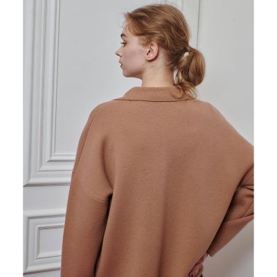 未使用✨ルルウィルビー　近年モデル　エコファーコート　ショート丈　ベージュ LOULOU WILLOUGHBY】ファー衿ニットショートコート