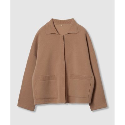 LOULOU WILLOUGHBY】ファー衿ニットショートコート