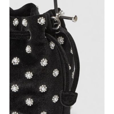 LOULOU WILLOUGHBY】パール刺繍ベロア巾着