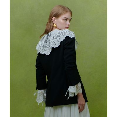 ＜allureville (Women)＞【ＬＯＵＬＯＵ　ＷＩＬＬＯＵＧＨＢＹ】ダブルクロスノーカラージャケット