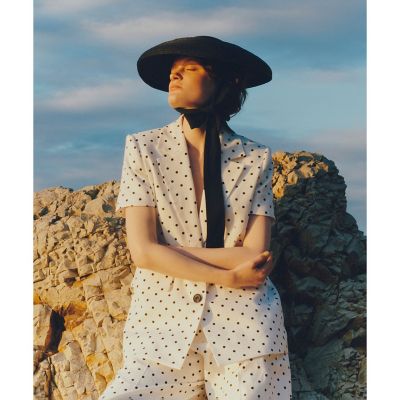 ＜allureville (Women)＞【ＬＯＵＬＯＵ　ＷＩＬＬＯＵＧＨＢＹ】リネン混ドットハーフスリーブジャケット