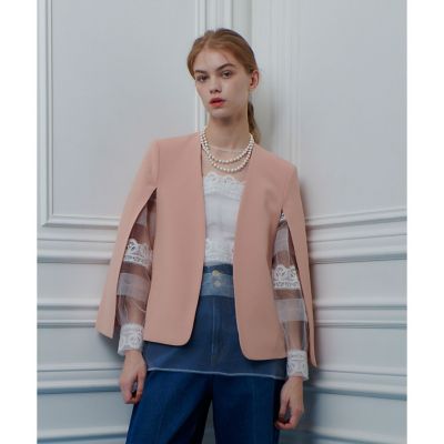 ピンク系 レディースのノーカラージャケット | 三越伊勢丹オンライン