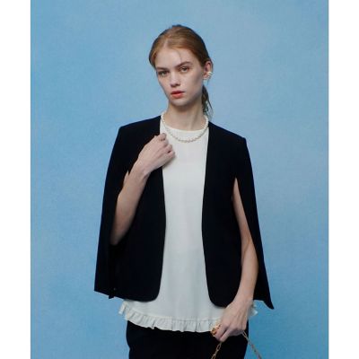 ＜allureville (Women)＞◇【ＬＯＵＬＯＵ　ＷＩＬＬＯＵＧＨＢＹ】リトルブラックケープジャケット